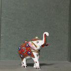White Meenakari Jewelled Elephant – 4 inch — view 5