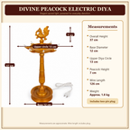 Divine Peacock Electric Diya measurements and specifications