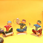 Mini Painted Musicians on Stands – Set of 3 — Bright multicolour hand-painting