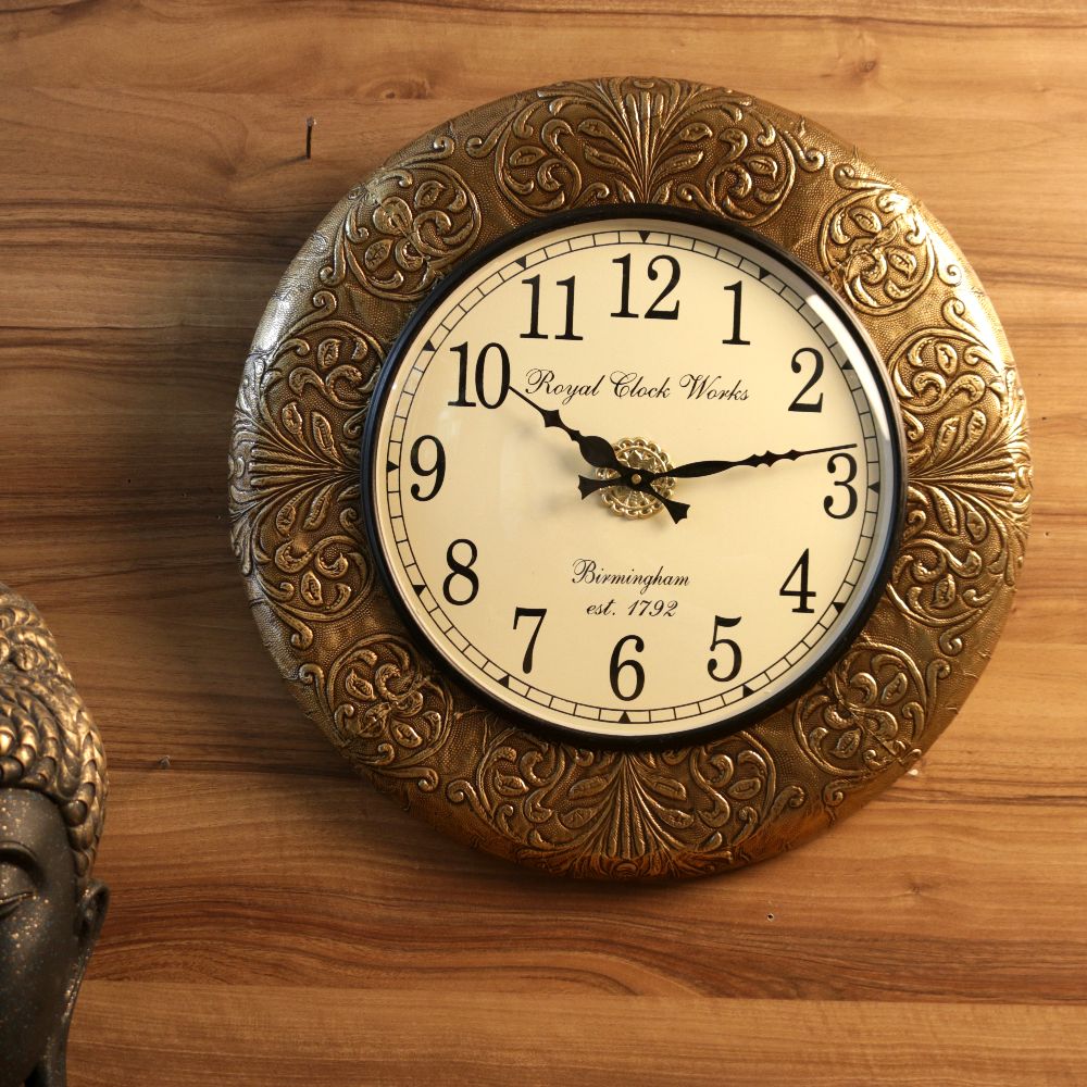 Ornate Brass-Rim Wall Clock – 18 inch — view 2