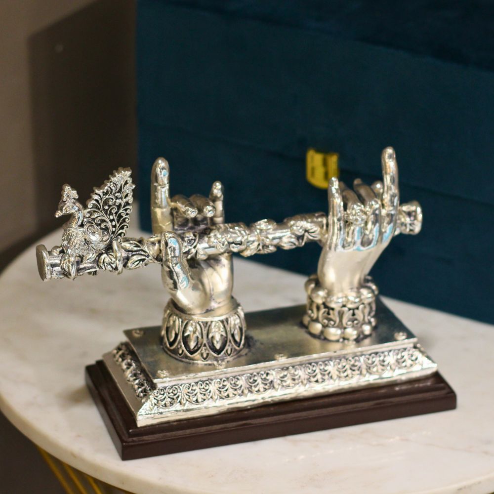 Radha Krishna Hand Stand – Silver Finish
