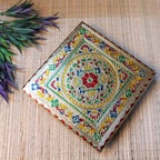 Meenakari-Painted Chowki – 10x10 inch