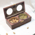 Wooden Dryfruit Box – 2 Bowl, 8x4