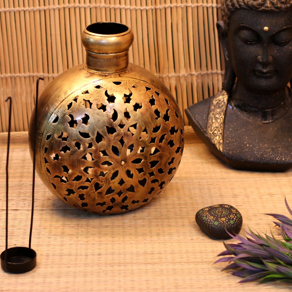 Golden Kuria Tealight Lantern – 12 inch — view 2