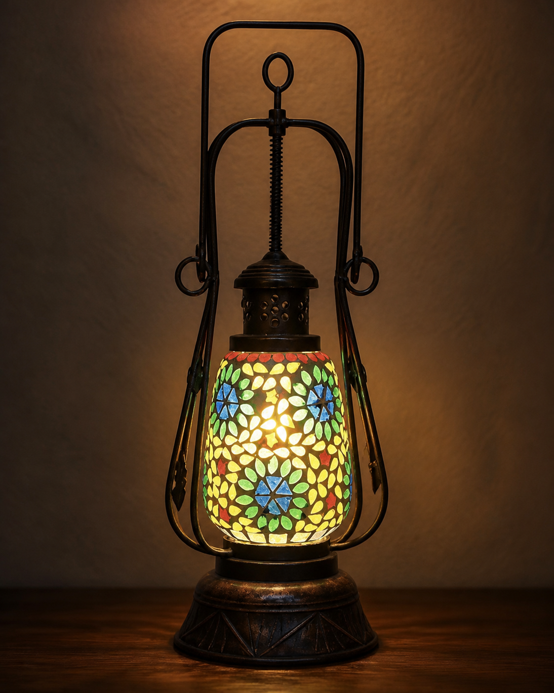 Mosaic Glass Lantern – Medium