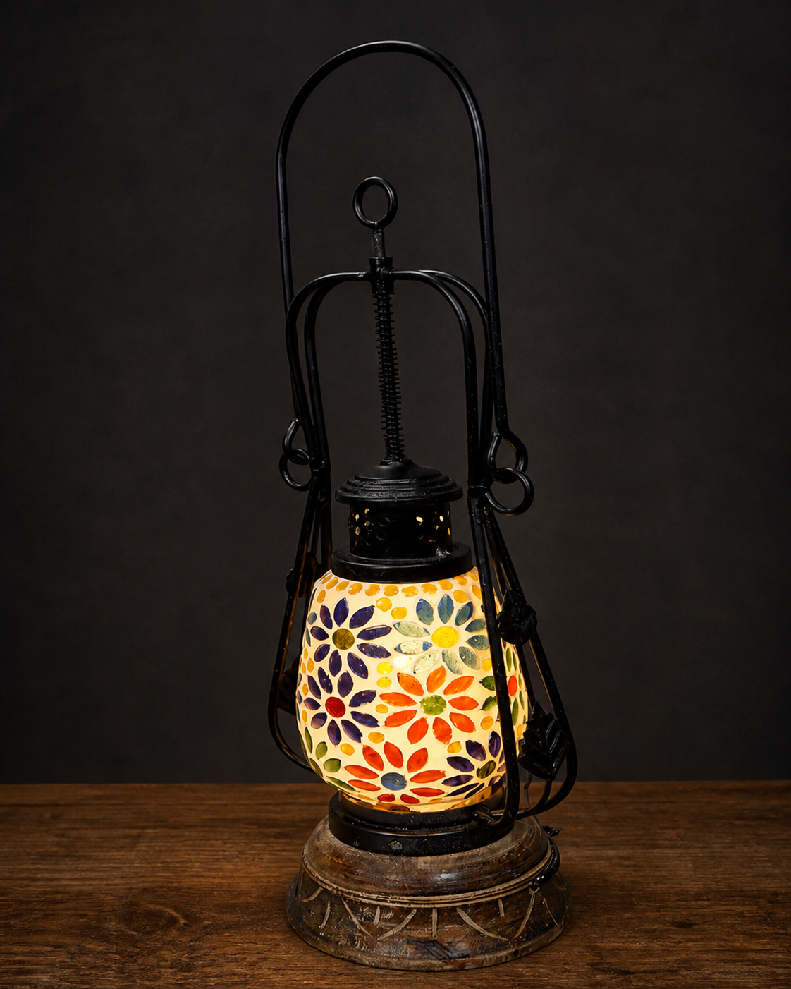 Mosaic Glass Lantern – Medium