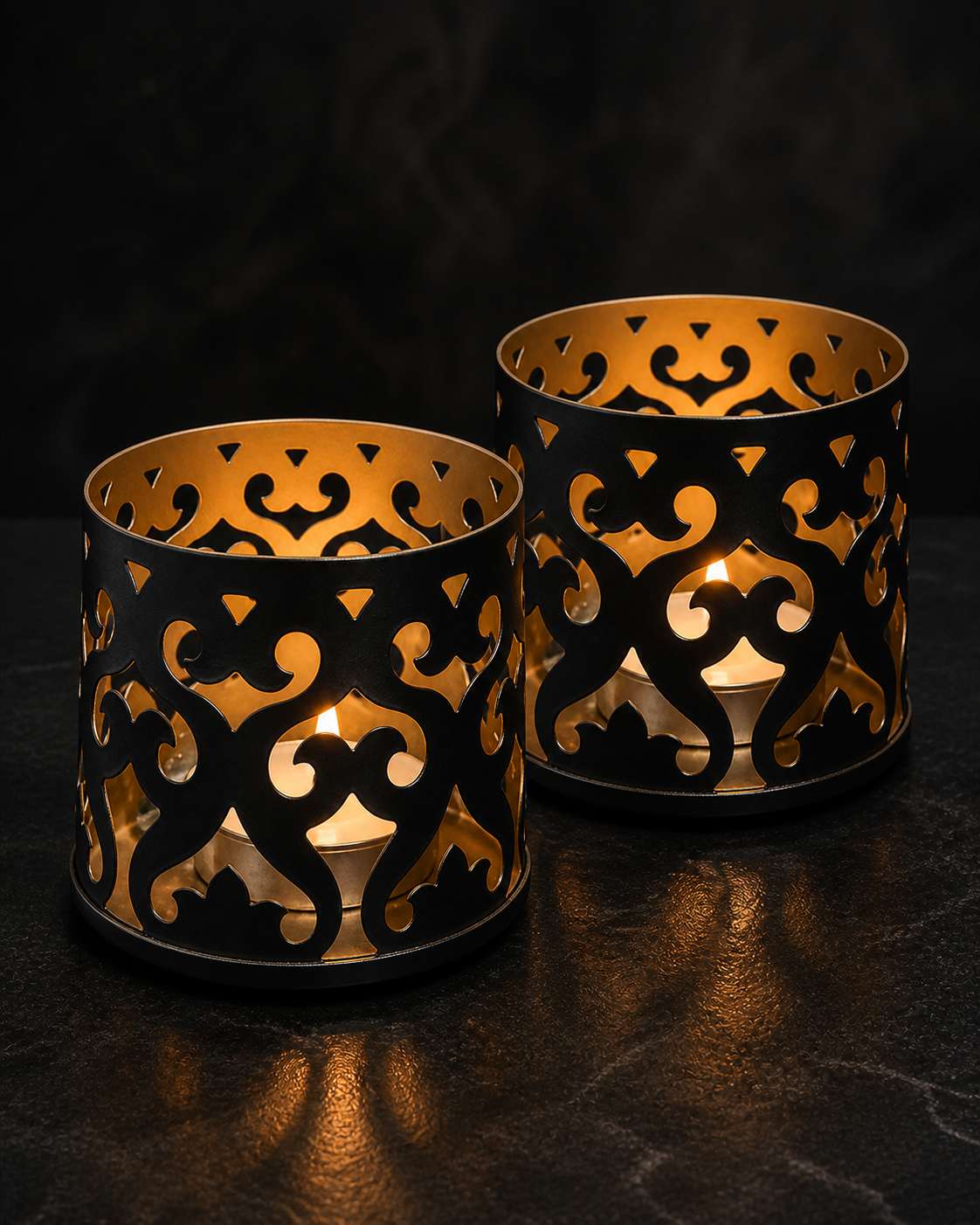 Cutwork Iron Tealight Holder – Small- 2 pc