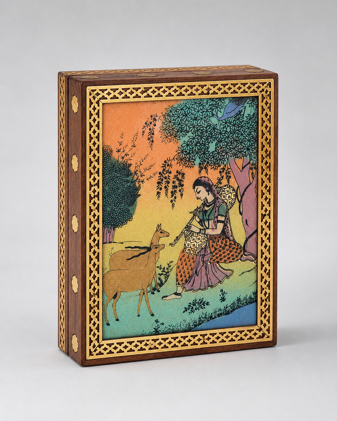 Sheesham Wood Painted Box – 4x5 inch