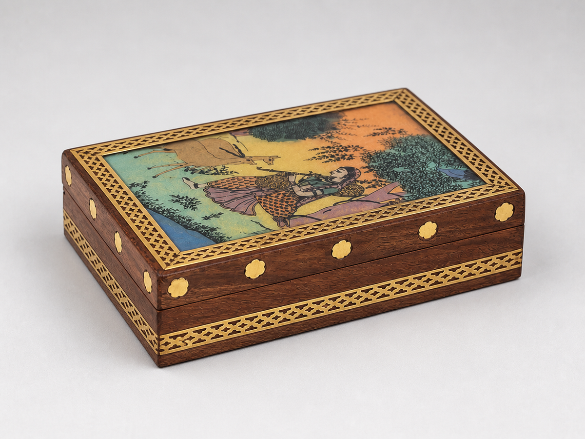 Sheesham Wood Painted Box – 4x5 inch