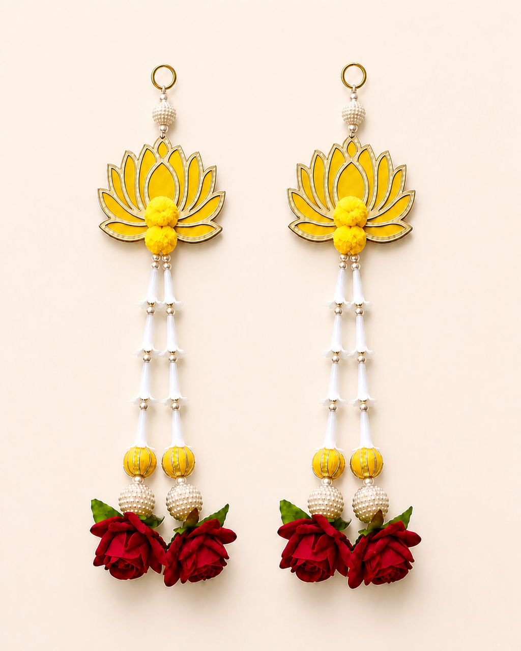 MDF Lotus Rajni Gandha Gulab Hanging - Pair