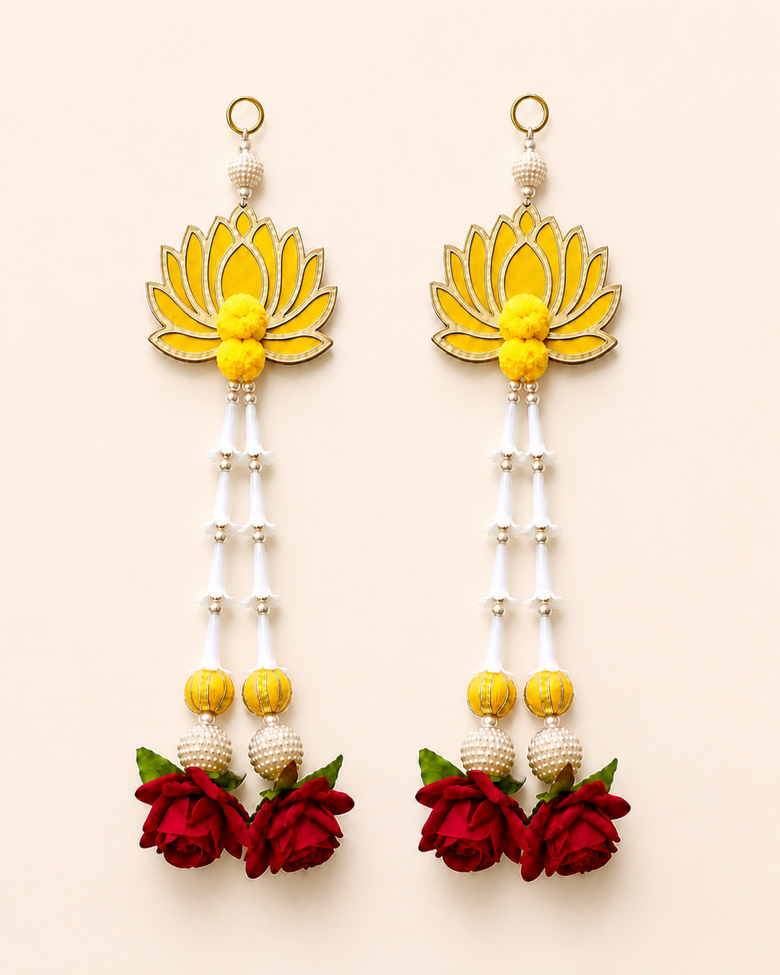 MDF Lotus Rajni Gandha Gulab Hanging - Pair