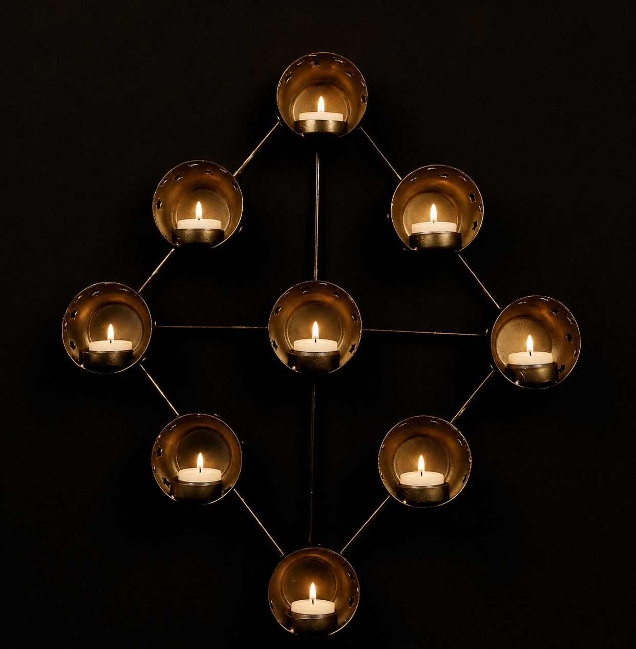 Star Jali Wall Tealight Holder – 9 Way