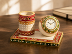 Marble Pen Stand with Clock