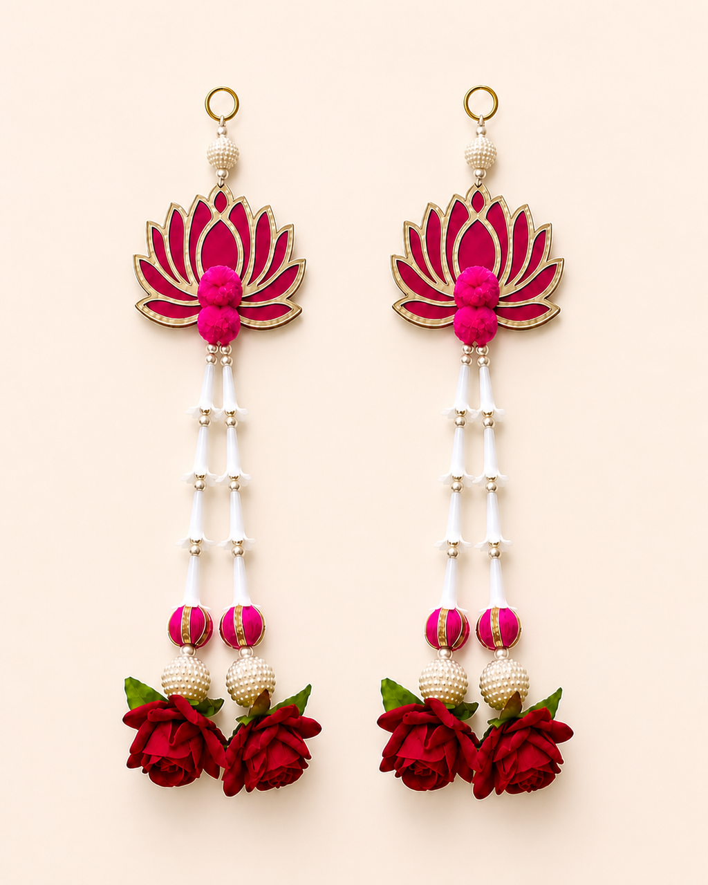 MDF Lotus Rajni Gandha Gulab Hanging - Pair