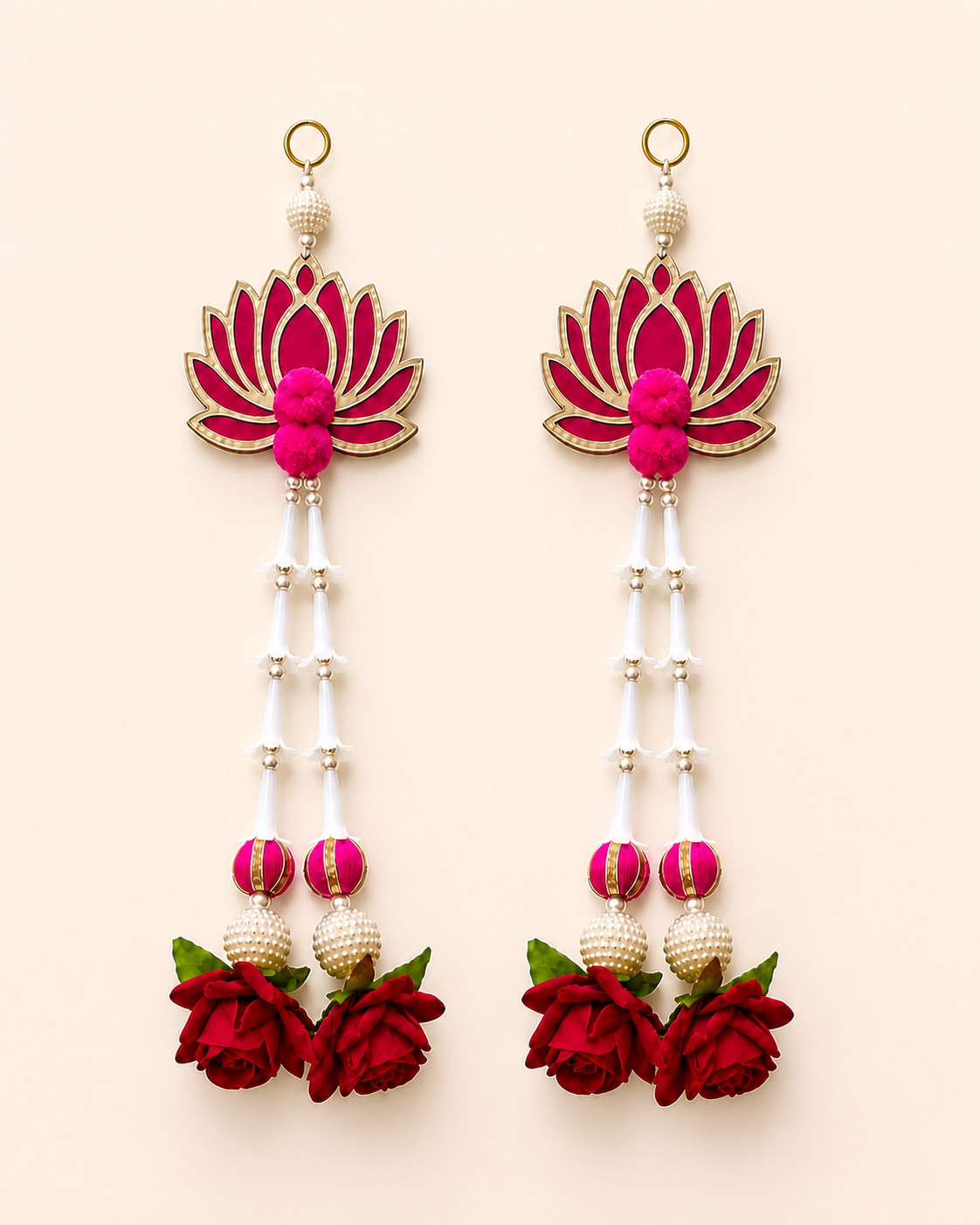 MDF Lotus Rajni Gandha Gulab Hanging - Pair