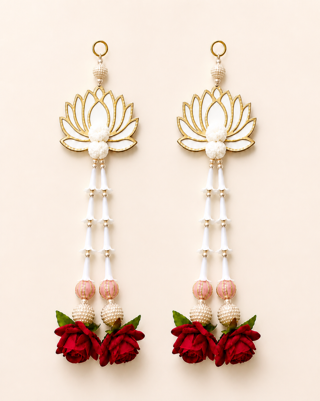 MDF Lotus Rajni Gandha Gulab Hanging - Pair