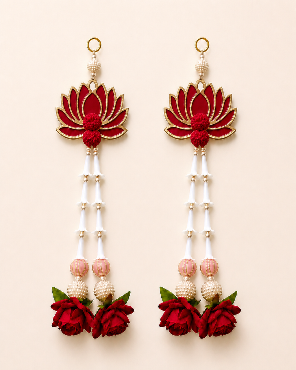 MDF Lotus Rajni Gandha Gulab Hanging - Pair