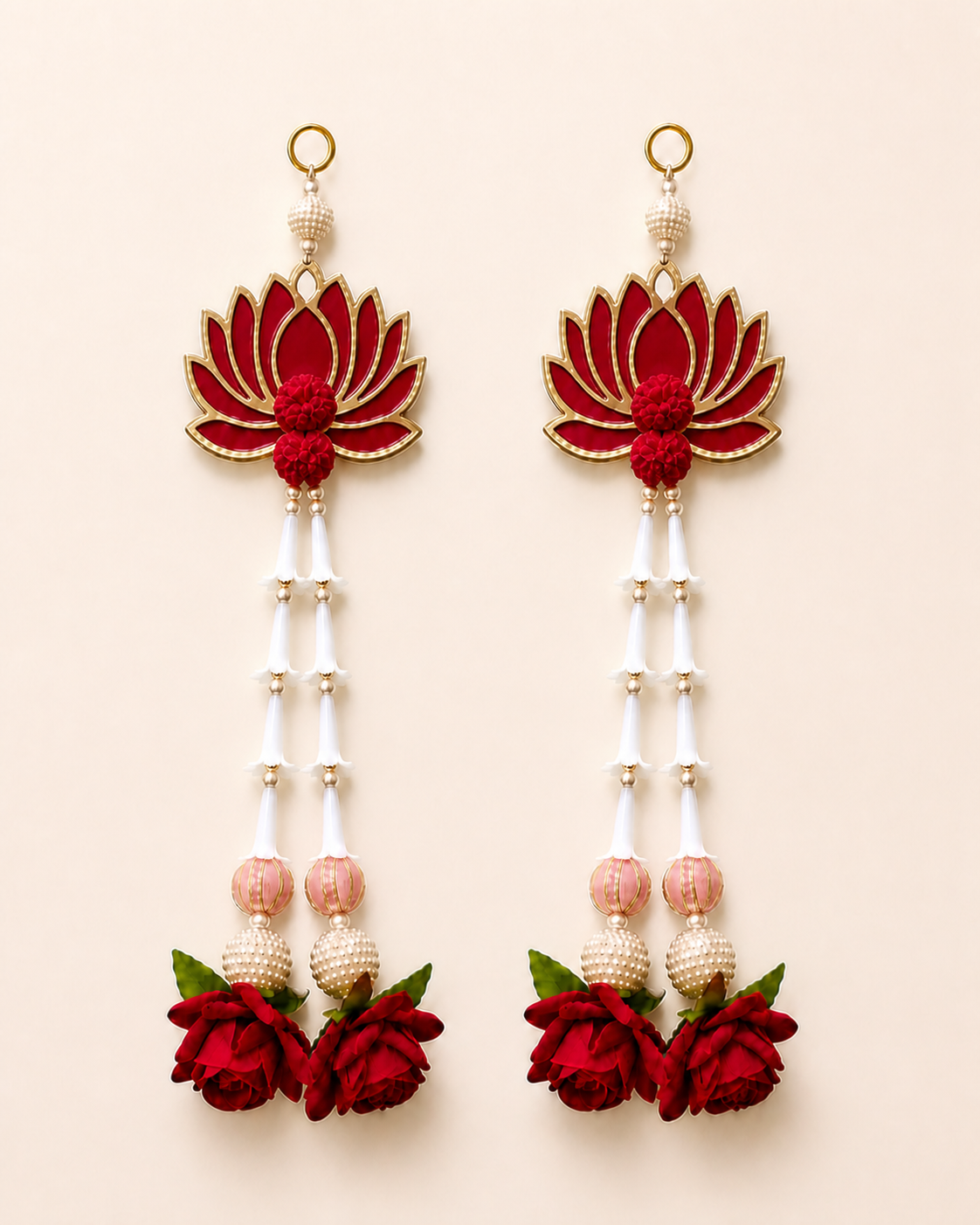 MDF Lotus Rajni Gandha Gulab Hanging - Pair
