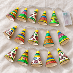 Hand-Painted Leather Cone Fairy Lights – String of 15