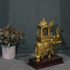 Ambabari Elephant on Wooden Base – Gold Finish — view 5