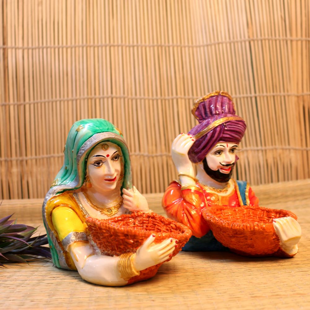 Painted Village Couple Bowl Set – Pair — view 2