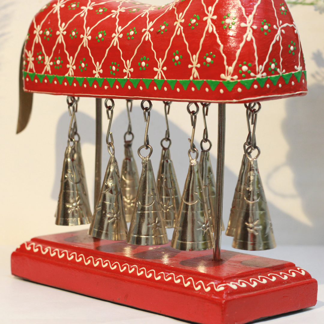 Wooden Bell Horse with 10 Bells – 21 inch — view 3