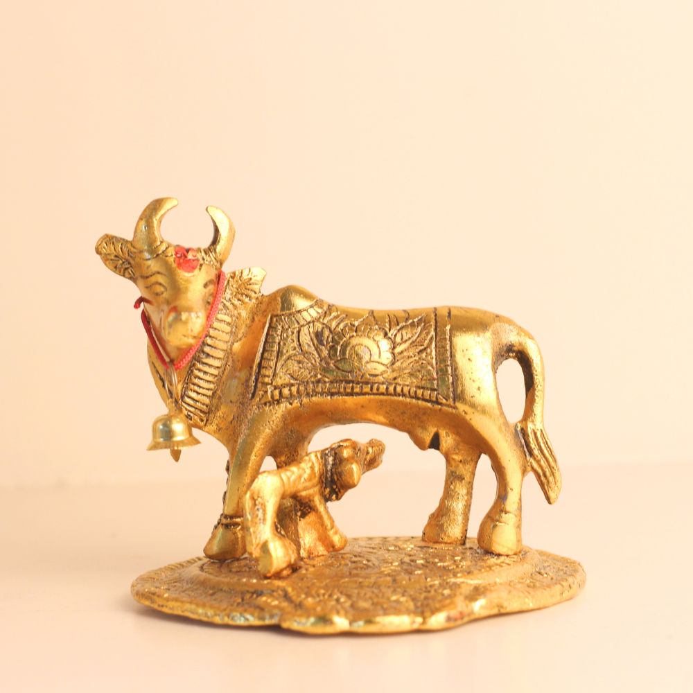Oxidised Cow and Calf – Medium — Oxidised silver-grey metal