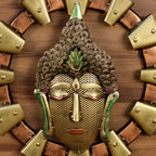 Buddha Face Wall Ring with Metal Tiles — view 2