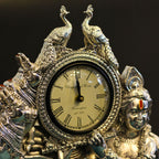 Krishna Twin Peacock Table Clock — view 7