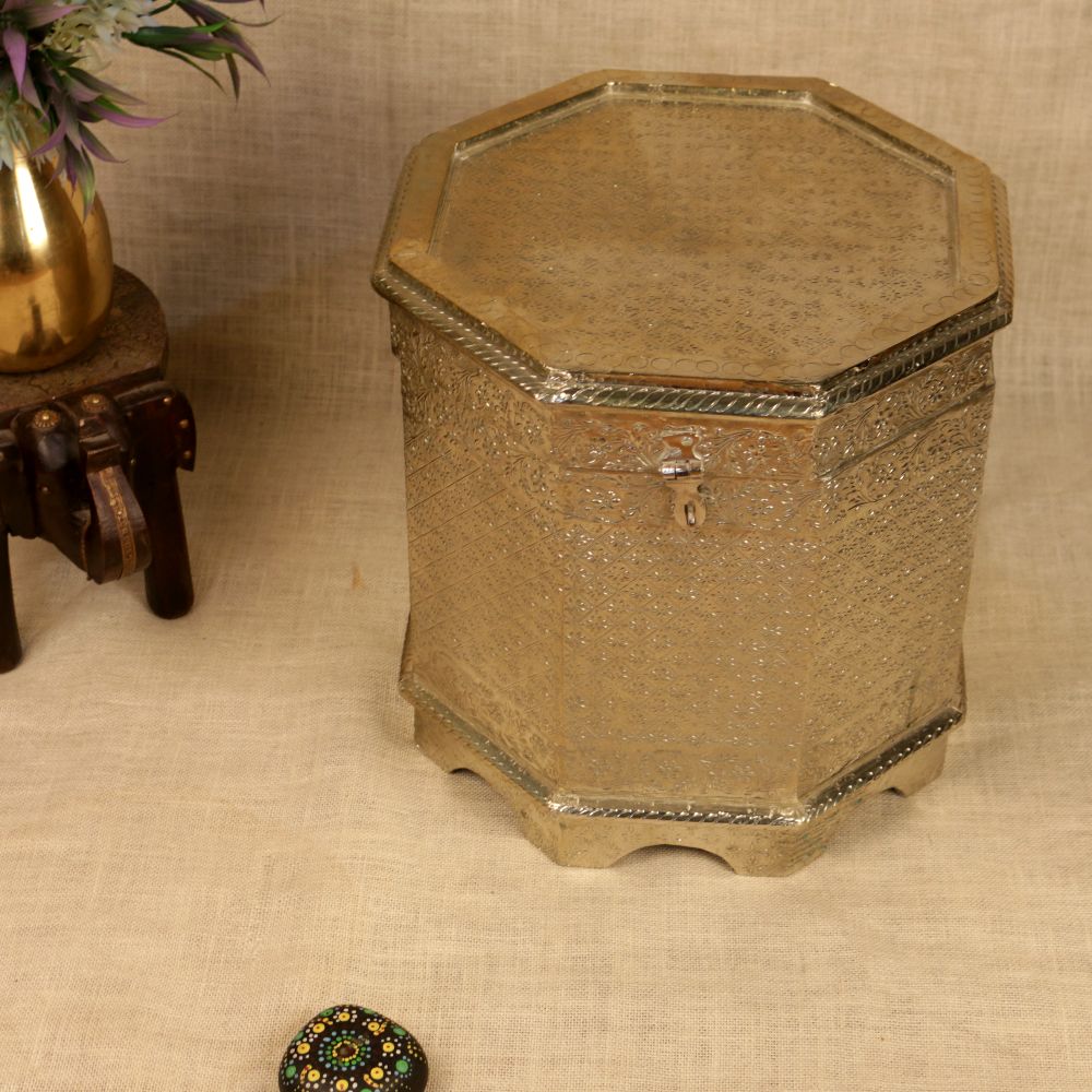 Embossed Silver Tunkey Stool — view 3
