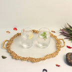 Oval Openwork Serving Tray – Gold Finish, 10.5 inch