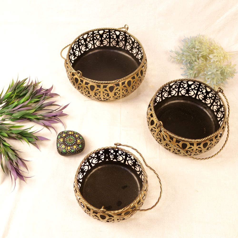 Cutwork Iron Basket – Set of 3 — view 2