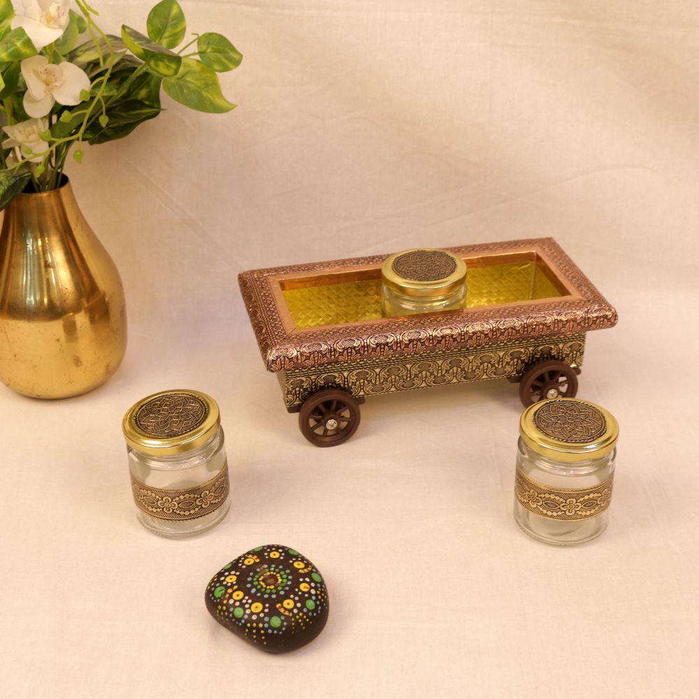 Three Jar Trolley – Copper Oxidised — view 3