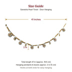Ganesha Pearl Toran size guide – 41 inch length, 2 inch hanging drops
