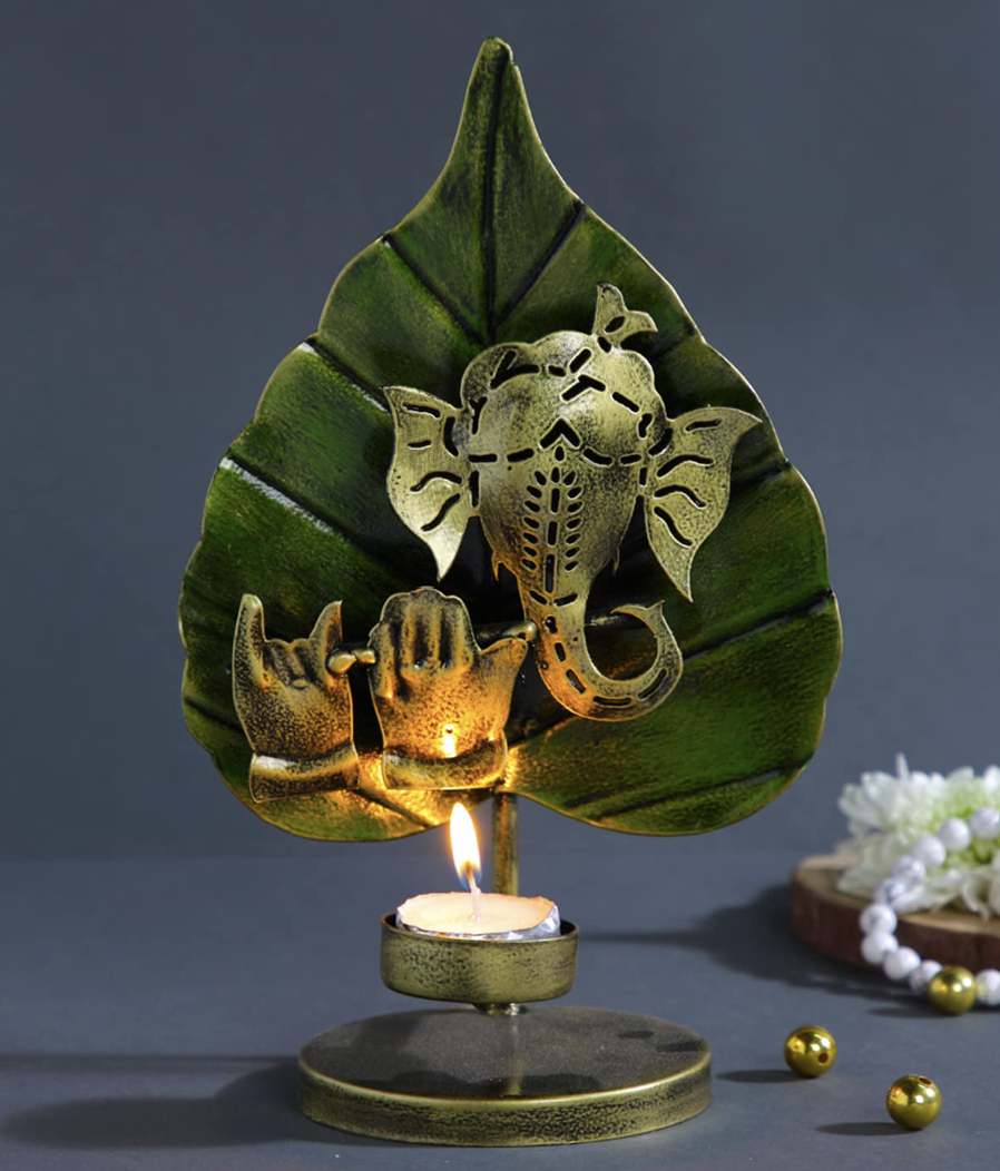 Ganesh Leaf Tealight Holder