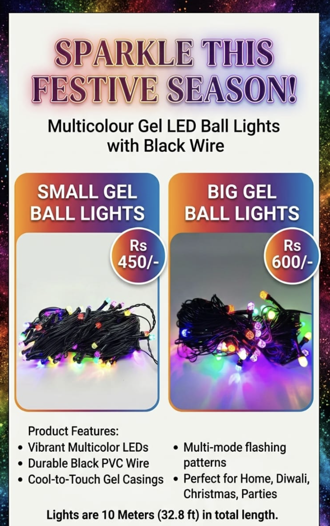 Multicolour Gel LED Ball Lights - features and pricing