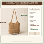 Crochet carry bag measurements and product details