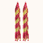 Pair of pink and cream artificial festive flower garlands, 6 feet long