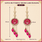 Measurements for Lotus Butterfly Shubh Labh hanging pair