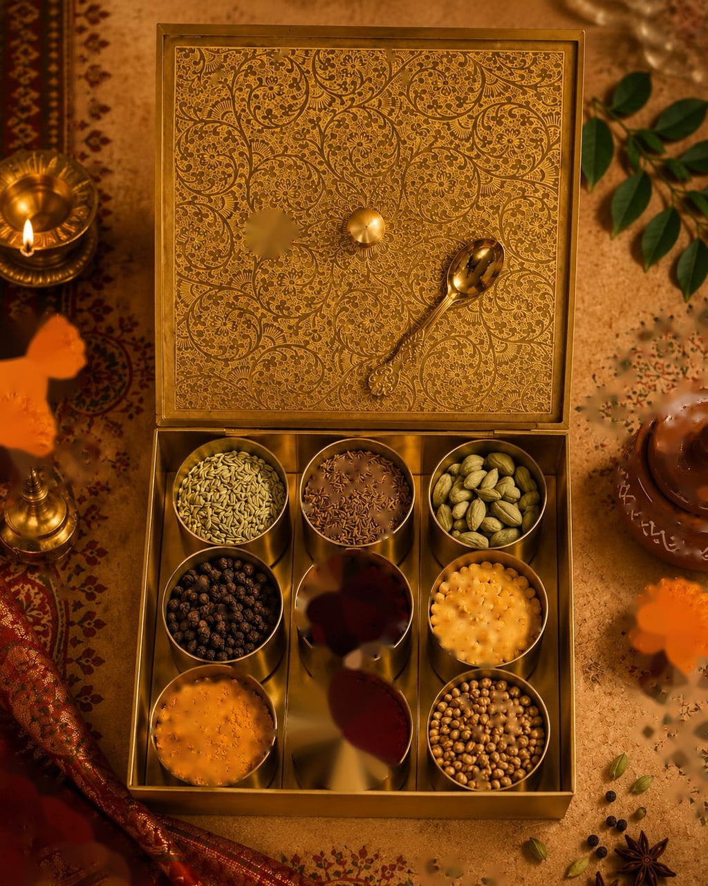 Masala Box Square 9-Compartment