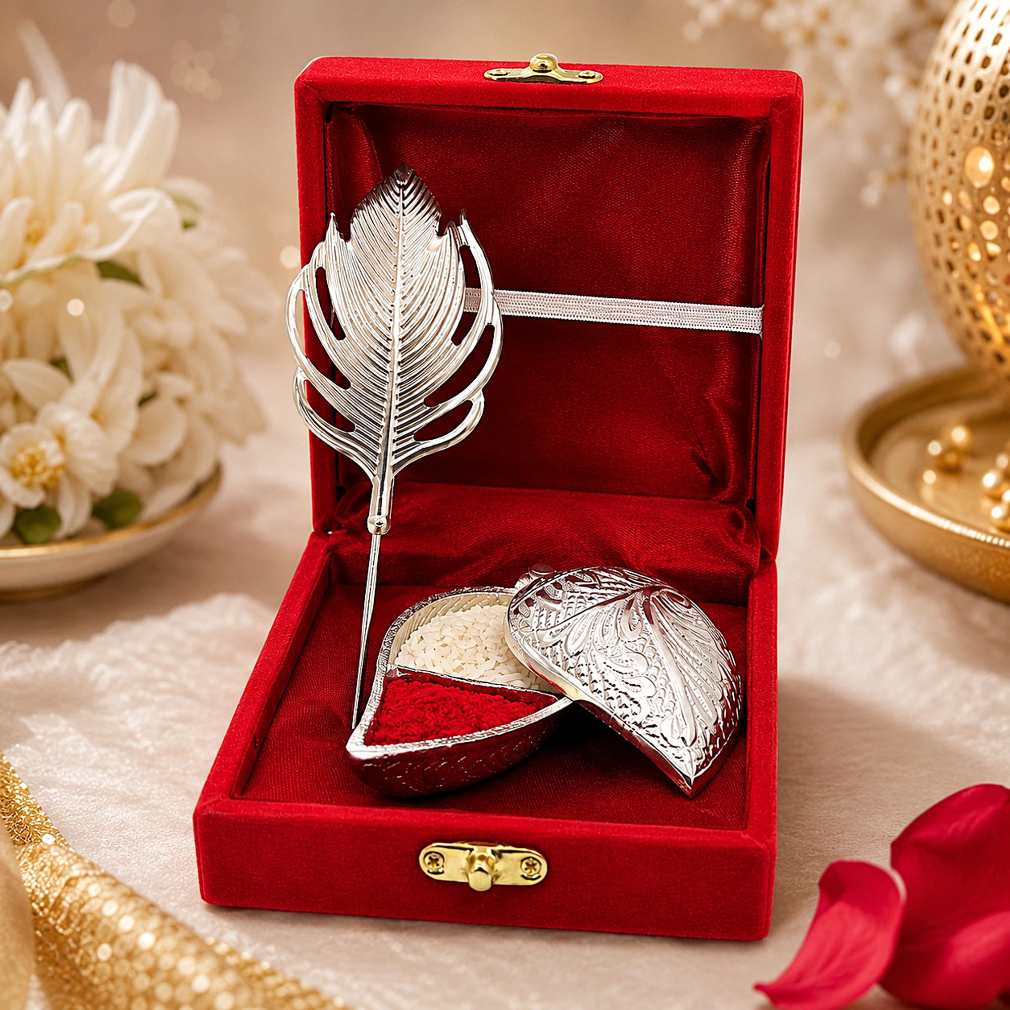 Plain Tilak Chopda Set, Boxed