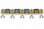 Peacock feather deity door toran on a white background