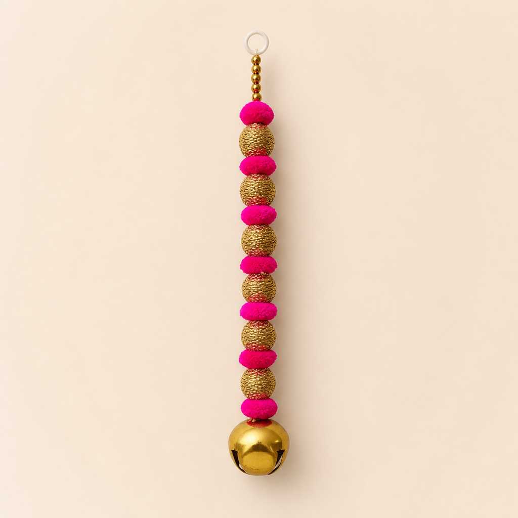 Pink ghungroo hanging