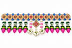 Pink lotus bud Shubh Labh toran on white