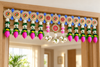Pink lotus bud Shubh Labh toran in a modern home