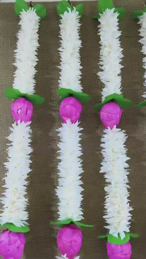 Gajra Lotus Hanging Garlands – Set of 6