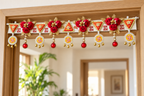 Red rose Shubh Labh toran displayed in a modern home