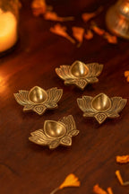 Handcrafted Brass Kamal Diya Set of 4 made in India – HeritageKosh