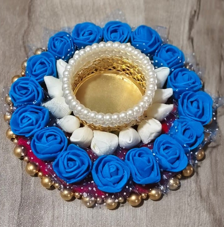 Royal blue rose tealight holder