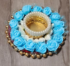 Sky blue rose tealight holder